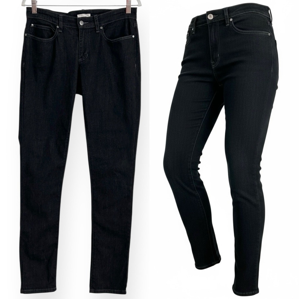 Eileen Fisher Women Size 6 Black Organic Cotton Skinny Legs Stretch Denim Jeans